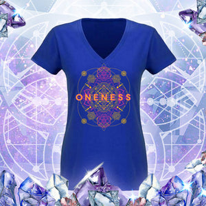 Camiseta con cuello en V Oneness (Molécula)