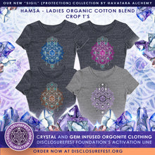 Load image into Gallery viewer, Hamsa Sigil Crop Top Organic Cotton yoga wear