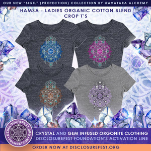 Hamsa Sigil Crop Top Organic Cotton yoga wear